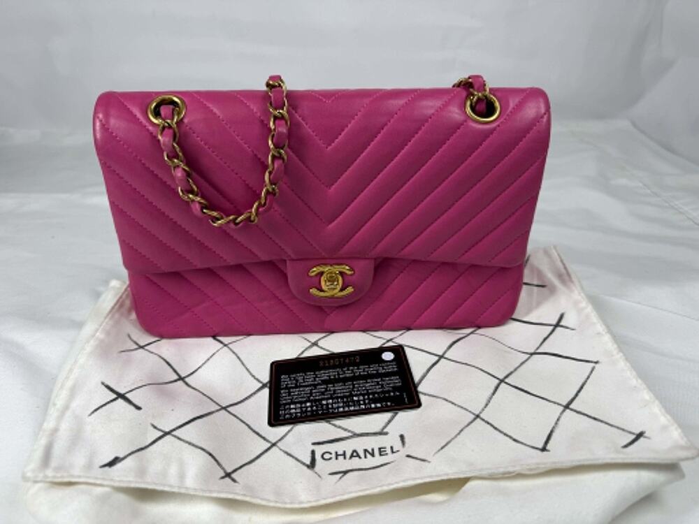 Chanel Classic Chevron Medium Double Flap Bag Pink SPB-JB 355382